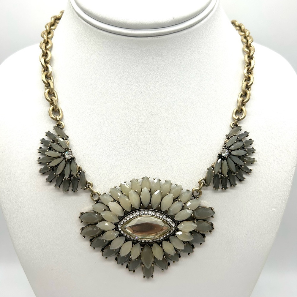 LOFT Taupe/Gray Jeweled Necklace